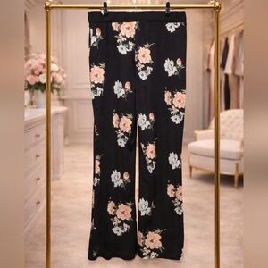 NWOT SHEIN 3XL Black Floral Wide Leg Pants